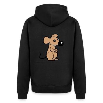 Mouse Big Nose Mouse Small Rat Rodent Cute - Unisex Premium Organic Zip Hoodie - black - Back - Nico (187cm)