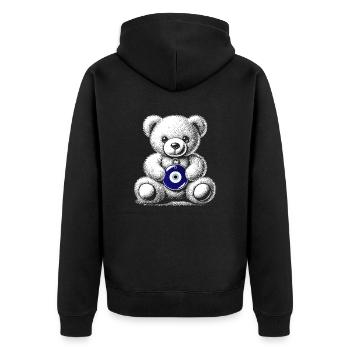 Nazar - Unisex Premium Bio Zip Hoodie - Schwarz - Hinten - Nico (187cm)