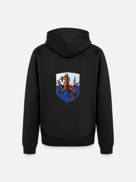 Wappen Kelpie Seepferd - Unisex Premium Bio Zip Hoodie - Schwarz