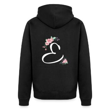 Brief und Blumen - Unisex Premium Bio Zip Hoodie - Schwarz - Hinten - Nico (187cm)