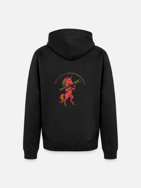 Nicht Kuschelig - Unisex Premium Bio Zip Hoodie - Schwarz