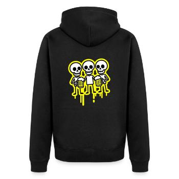 Party Crew Skeleton Beer - Unisex Premium Organic Zip Hoodie - black - Back - Nico (187cm)