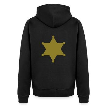 Shérif - Officier de Police - Veste à capuche bio Premium Unisexe - noir - Dos - Nico (187cm)