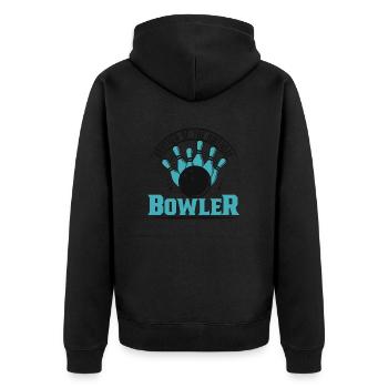 Bowling Skittles Bowler Bowling Club - Unisex Premium Organic Zip Hoodie - black - Back - Nico (187cm)