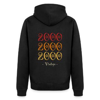 2000 vintage - Veste à capuche bio Premium Unisexe - noir - Dos - Nico (187cm)