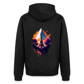 Tour abstraite de Paris - Veste à capuche bio Premium Unisexe - noir - Dos - Nico (187cm)