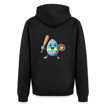Easter Baseball Egg, Baseball Player Spring Festival - Unisex Premium Organic Zip Hoodie - black - Back - Nico (187cm)