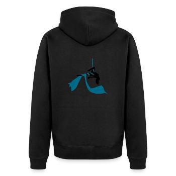 Aerial Silk - Unisex Premium Bio Zip Hoodie - Schwarz - Hinten - Nico (187cm)