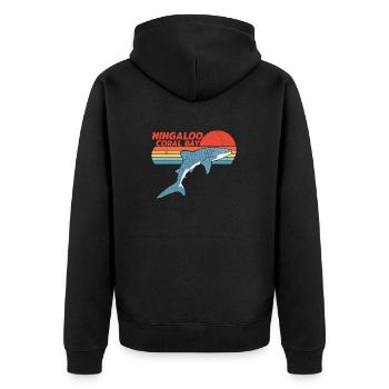 Whale shark - Unisex Premium Organic Zip Hoodie - black - Back - Nico (187cm)
