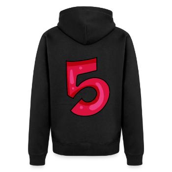5 - Unisex Premium Organic Zip Hoodie - black - Back - Nico (187cm)