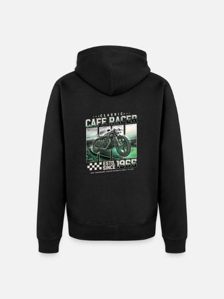 Cafe Racer construit en 1965 - Veste à capuche bio Premium Unisexe - noir