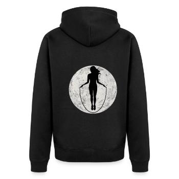 Jumping Rope Jumping Rope Jumping Sticker Shirt - Unisex Premium Organic Zip Hoodie - black - Back - Nico (187cm)