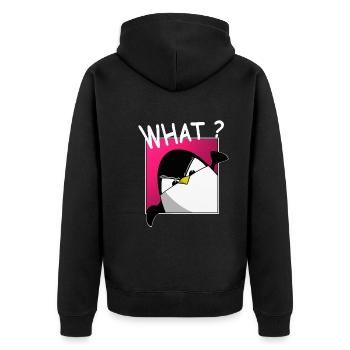 Quoi? drôle de pingouin, dictons drôles, chemise - Veste à capuche bio Premium Unisexe - noir - Dos - Nico (187cm)