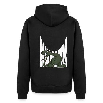 Drôle de chemise Dino, Dinosaures, Enfants, Autocollants - Veste à capuche bio Premium Unisexe - noir - Dos - Nico (187cm)