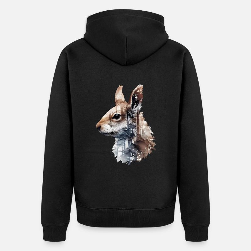 Écureuil - Veste à capuche bio Premium Unisexe - noir