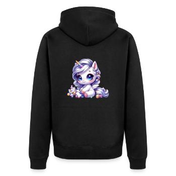 Fée mythique licorne mignonne - Veste à capuche bio Premium Unisexe - noir - Dos - Nico (187cm)