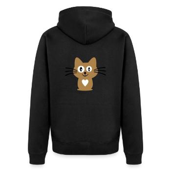 chat - Veste à capuche bio Premium Unisexe - noir - Dos - Nico (187cm)