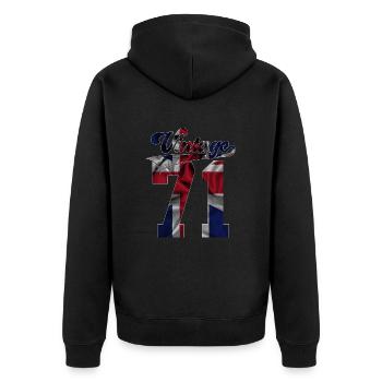 55E ANNIVERSAIRE UK MILLÉSIME 1971 - Veste à capuche bio Premium Unisexe - noir - Dos - Nico (187cm)