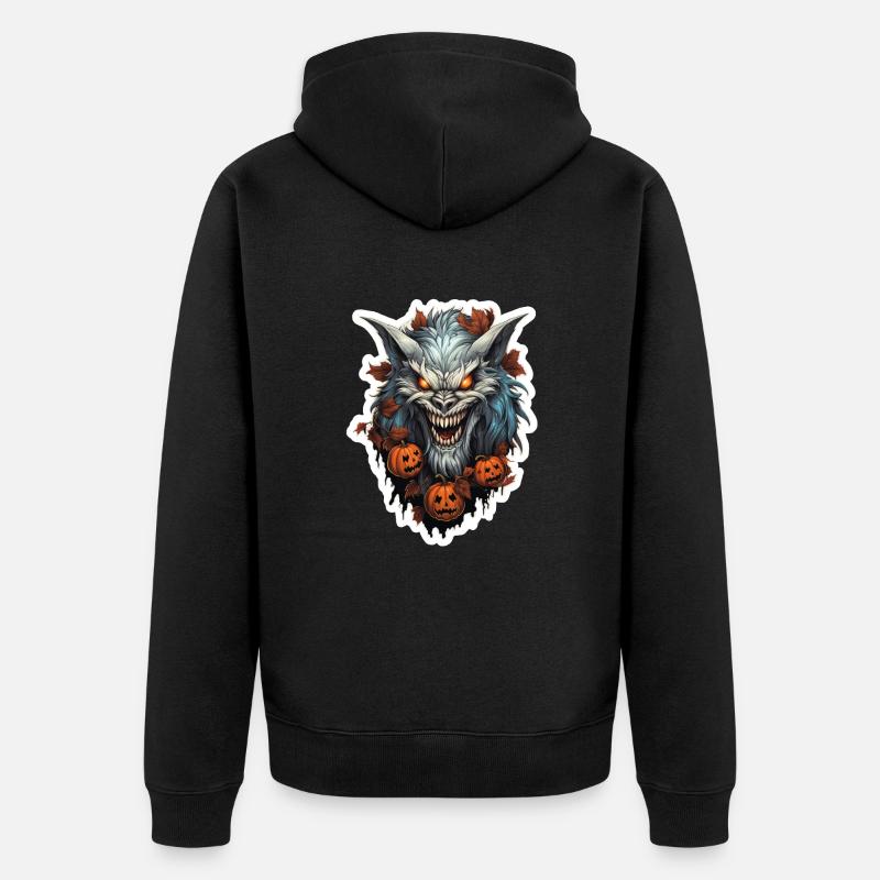 Werwolf Halloween - Unisex Premium Bio Zip Hoodie - Schwarz