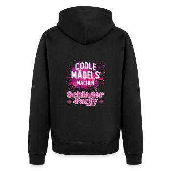 Coole Mädels Machen Schlagerparty Volksmusik Damen - Unisex Premium Bio Zip Hoodie - Schwarz - Hinten - Nico (187cm)