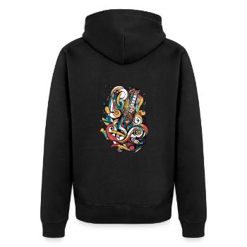 Musik - Unisex Premium Bio Zip Hoodie - Schwarz - Hinten - Nico (187cm)