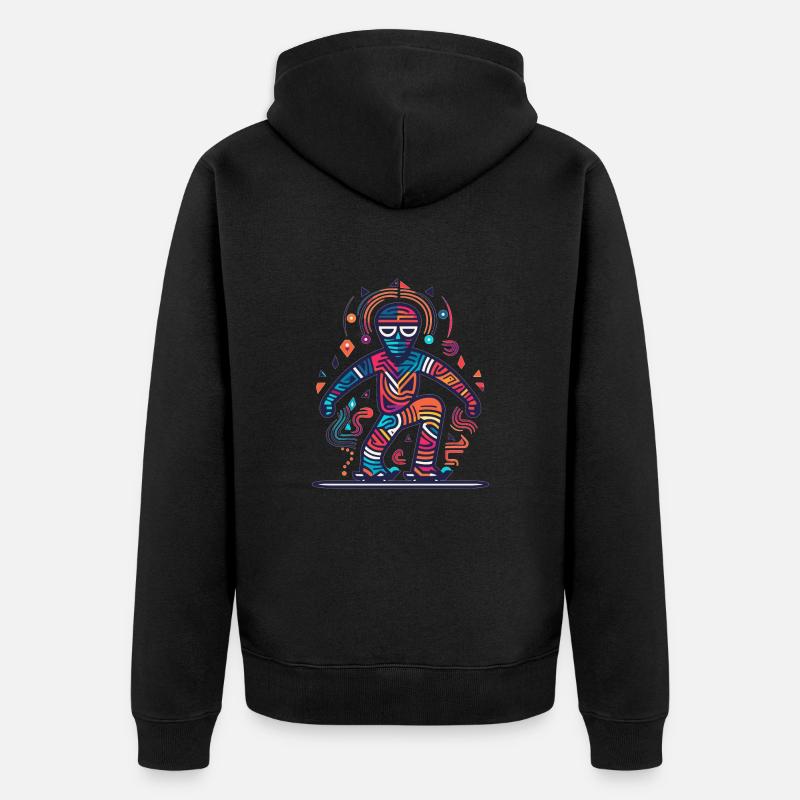 Ski Snowboard - Unisex Premium Bio Zip Hoodie - Schwarz