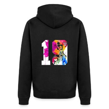 19E ANNIVERSAIRE BASKET NUMÉRO 19 - Veste à capuche bio Premium Unisexe - noir - Dos - Nico (187cm)