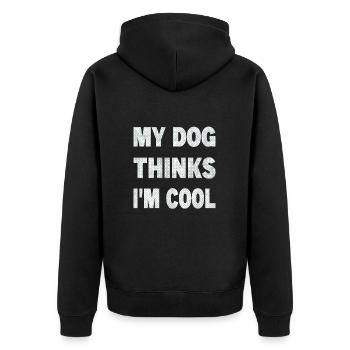 Mon chien pense que je suis cool - Veste à capuche bio Premium Unisexe - noir - Dos - Nico (187cm)