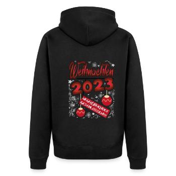 Weihnachten Christmas Lustig Burn out 2023 - Unisex Premium Bio Zip Hoodie - Schwarz - Hinten - Nico (187cm)