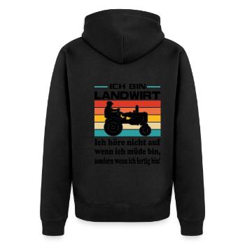 Bauern Protest Landwirt Schnauze voll - Unisex Premium Bio Zip Hoodie - Schwarz - Hinten - Nico (187cm)