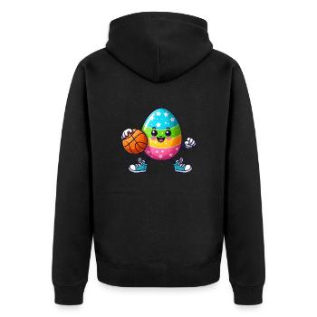 oeuf de Pâques basket-ball, joueur de basket-ball fête de Pâques - Veste à capuche bio Premium Unisexe - noir - Dos - Nico (187cm)