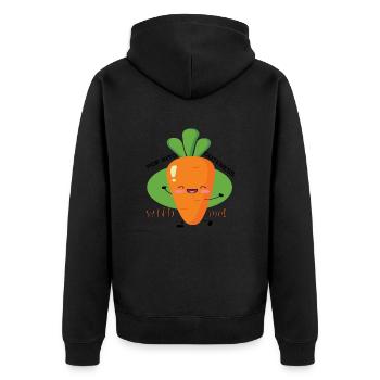 « Saute dans la mignonnerie avec moi ! » - Veste à capuche bio Premium Unisexe - noir - Dos - Nico (187cm)