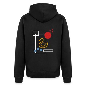 Duck "abstract duck collection" domestic duck pond - Unisex Premium Organic Zip Hoodie - black - Back - Nico (187cm)