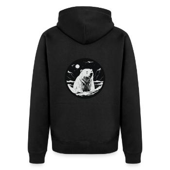 Eisbär - Unisex Premium Bio Zip Hoodie - Schwarz - Hinten - Nico (187cm)