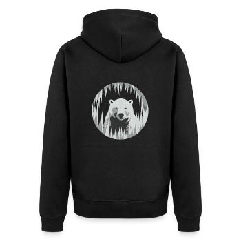 Polar bear - Unisex Premium Organic Zip Hoodie - black - Back - Nico (187cm)