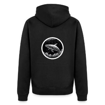 Baleine - Veste à capuche bio Premium Unisexe - noir - Dos - Nico (187cm)