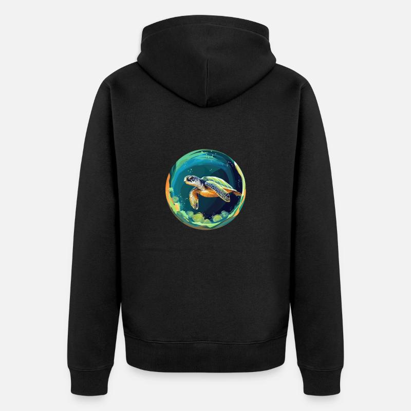 Tortue - Veste à capuche bio Premium Unisexe - noir