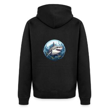 Requin - Veste à capuche bio Premium Unisexe - noir - Dos - Nico (187cm)