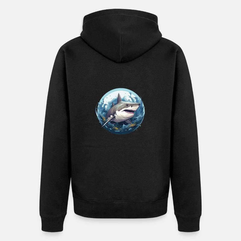 Requin - Veste à capuche bio Premium Unisexe - noir