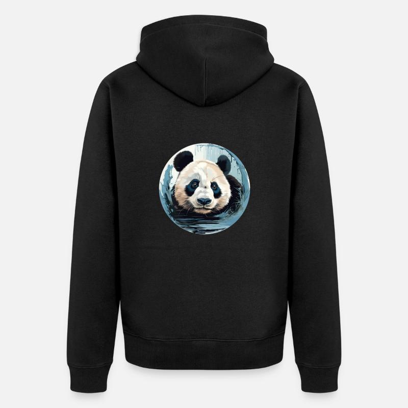 Panda - Veste à capuche bio Premium Unisexe - noir