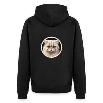 Perserkatze - Unisex Premium Bio Zip Hoodie - Schwarz - Hinten - Nico (187cm)