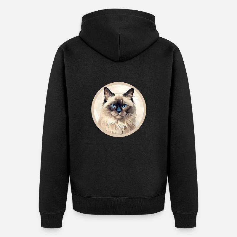 Chat birman - Veste à capuche bio Premium Unisexe - noir