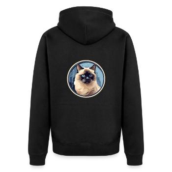 Chat birman - Veste à capuche bio Premium Unisexe - noir - Dos - Nico (187cm)