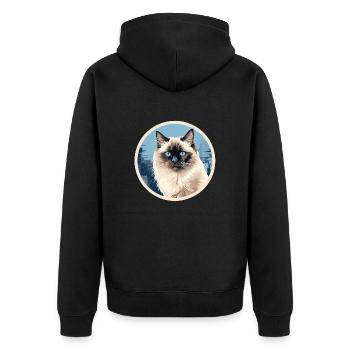Chat birman - Veste à capuche bio Premium Unisexe - noir - Dos - Nico (187cm)