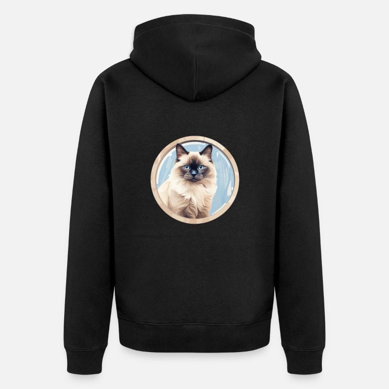 Chat birman - Veste à capuche bio Premium Unisexe - noir