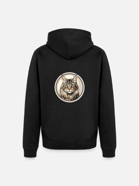 American Bobtail Cat - Unisex Premium Organic Zip Hoodie - black