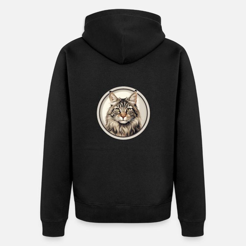 Chat bobtail américain - Veste à capuche bio Premium Unisexe - noir