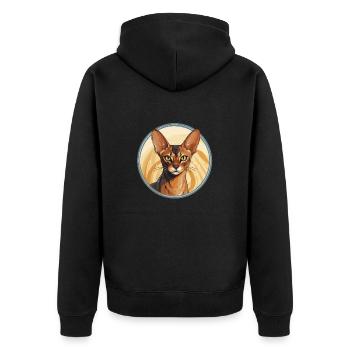 Chat abyssin - Veste à capuche bio Premium Unisexe - noir - Dos - Nico (187cm)