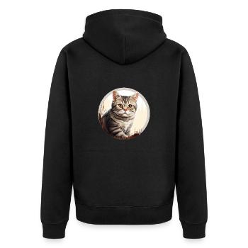 Chat américain à poil court - Veste à capuche bio Premium Unisexe - noir - Dos - Nico (187cm)
