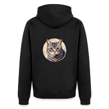 Chat américain à poil court - Veste à capuche bio Premium Unisexe - noir - Dos - Nico (187cm)